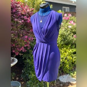 BCBG • violet-blue mini cocktail dress • size medium (fitted) •